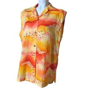 Vintage Okolehao Hilo‎ Hawaii Sleeveless Aloha Shirt Size 18